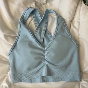 Alphalete light blue sports bra